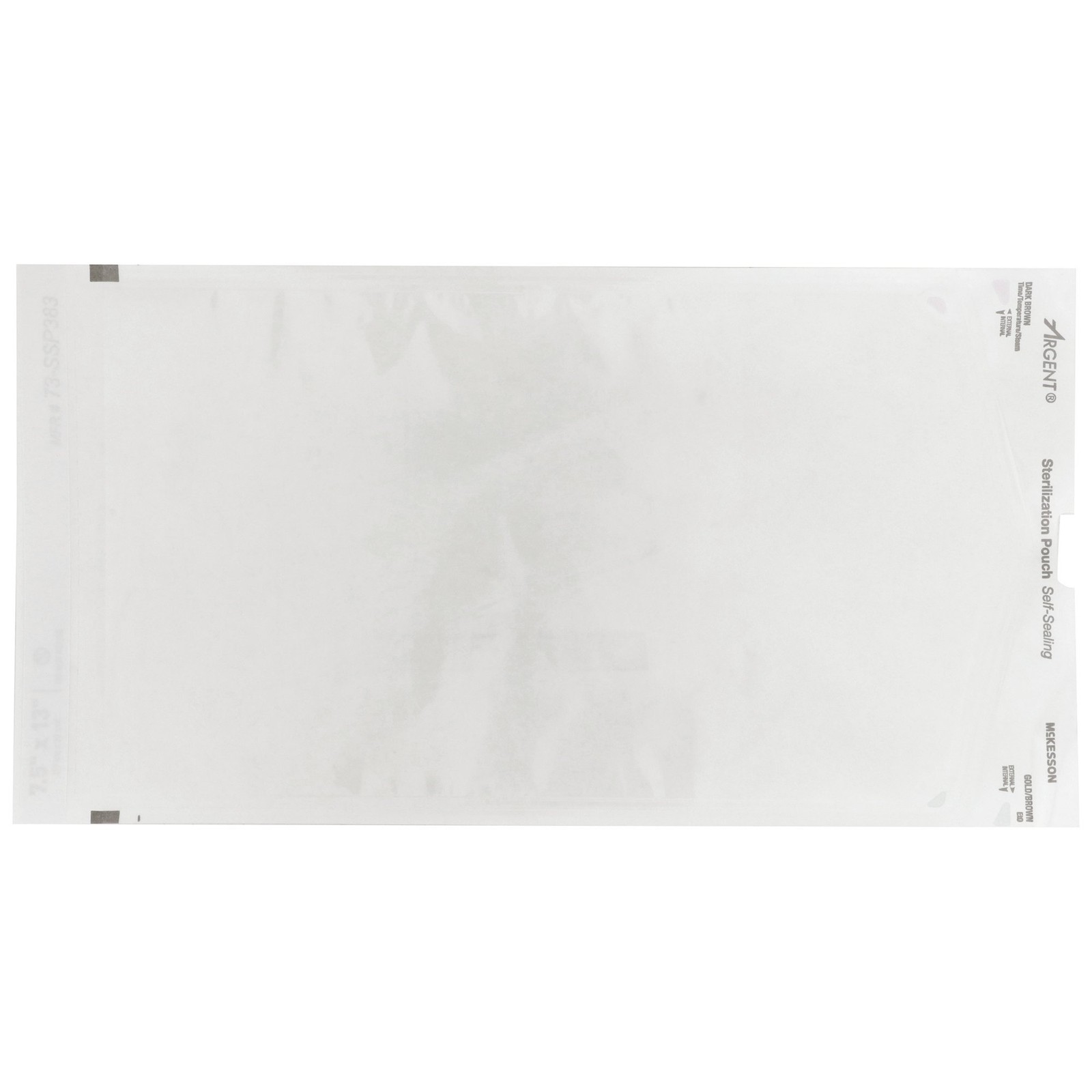 McKesson Argent Sure-Check Sterilization Pouch Transparent Blue 7-1/2 X 13 Inch
