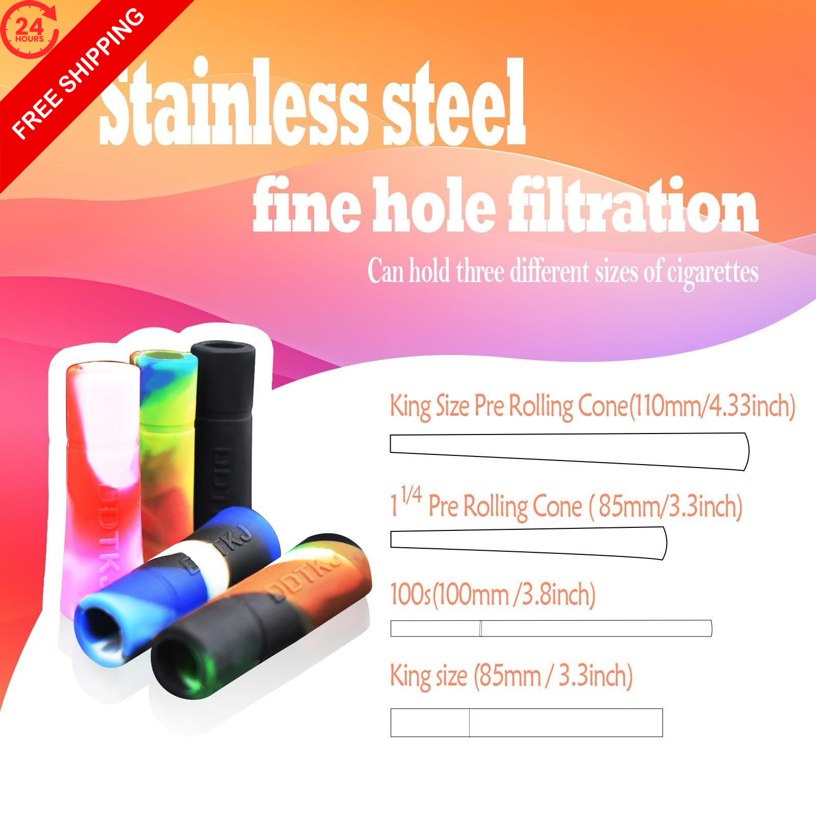 5PCS Colorful Reusable Silicone Filter Tips for Pre One Size, Mix Colors