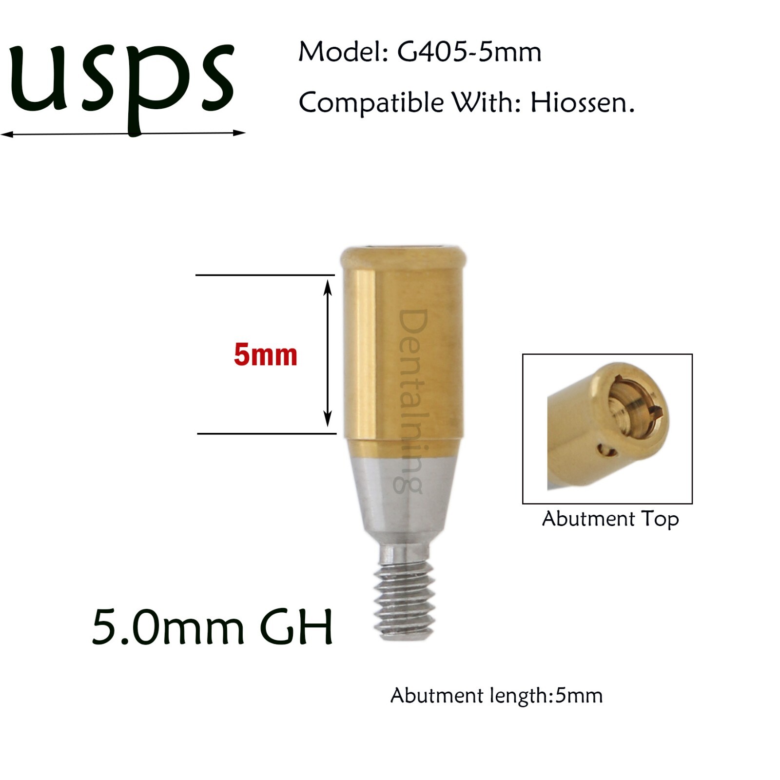 US Hiossen overdenture locator abutment Regular 3.7mm Fits 3/4/5.0mm