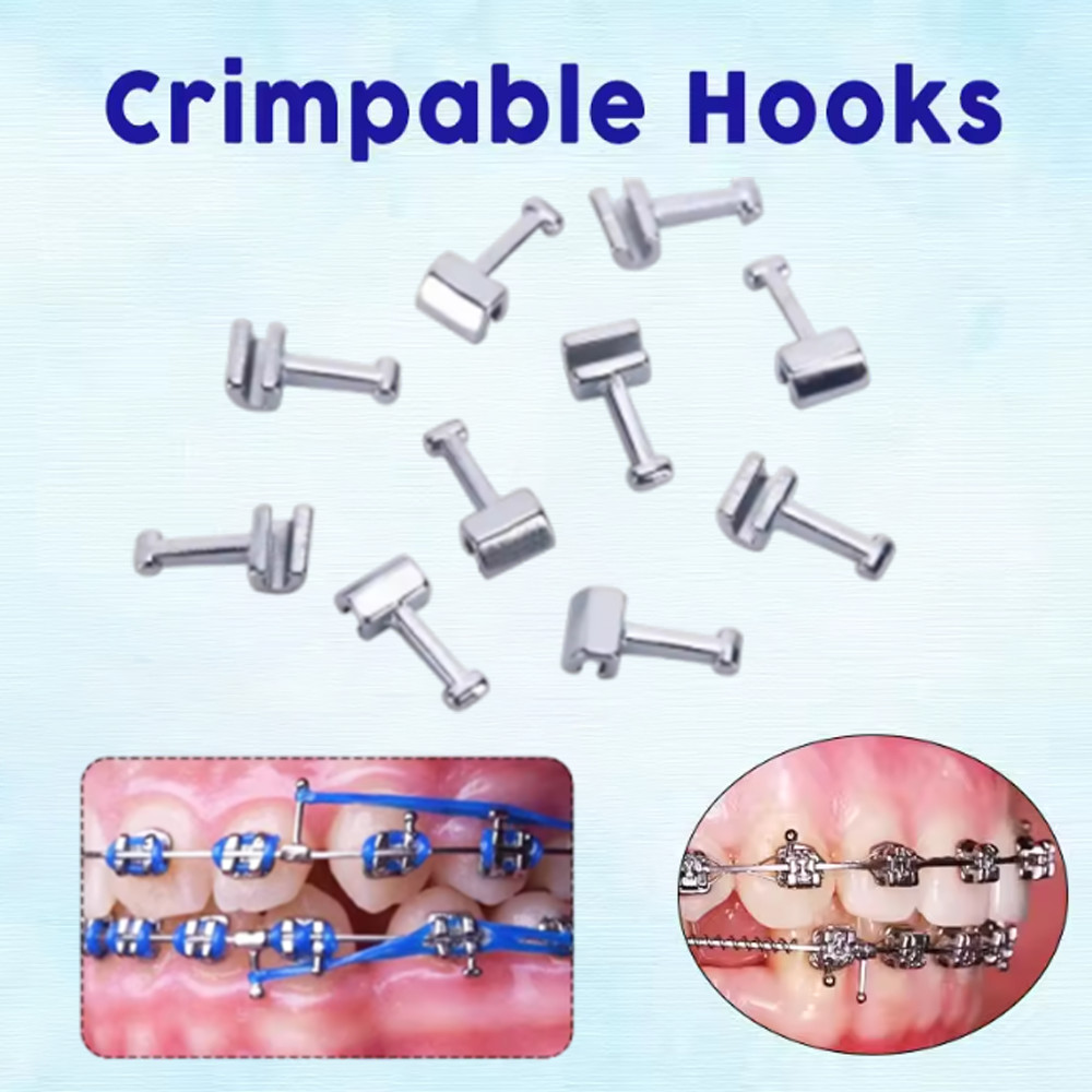 10pcs/pack Dental Orthodontic Crimpable Hook Long/Medium/Short Stainless Steel