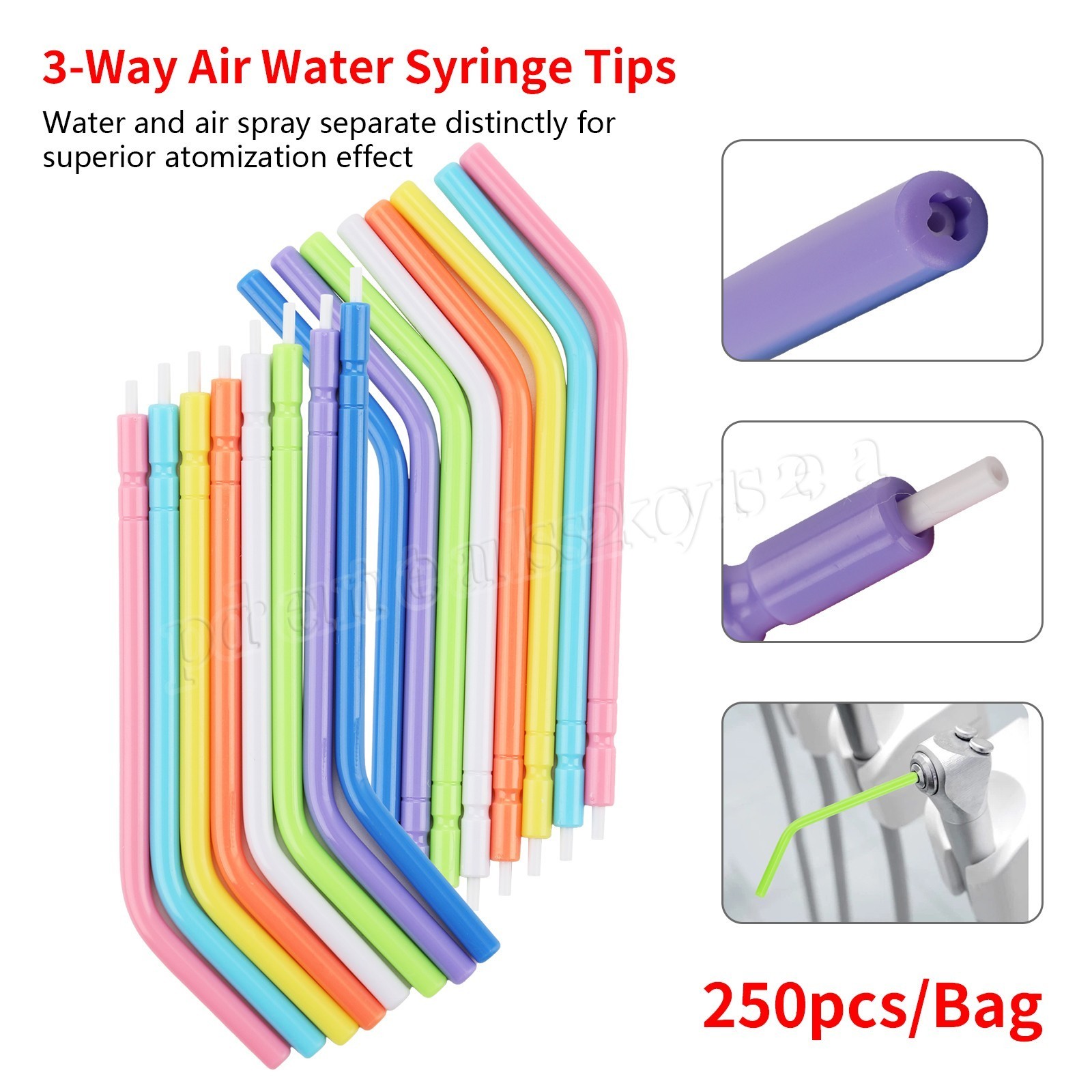 250 pcs Disposable Air Water Syringe Tips with cores High Quality Free Return