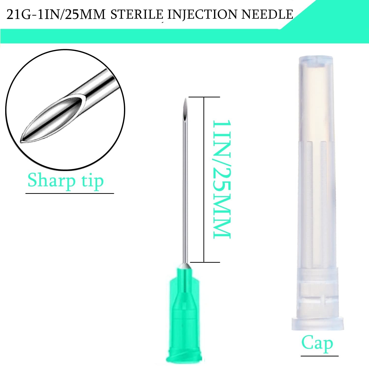 Essential 100-Pack 21Ga 1Inch Dispensing Needles for Non-Sterile Applications