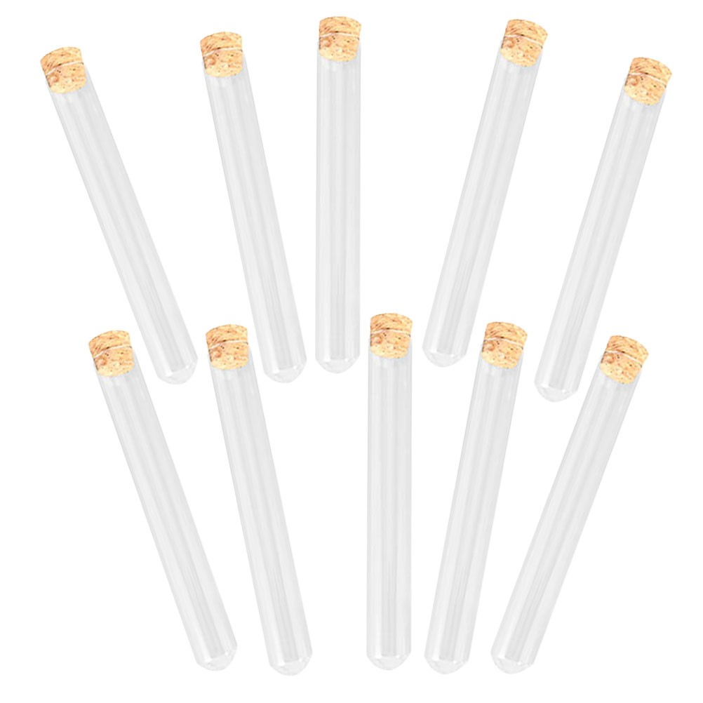 10-100x 15*150mm Glass Test Tubes With Cork Stopper Candy Party Wedding Storage