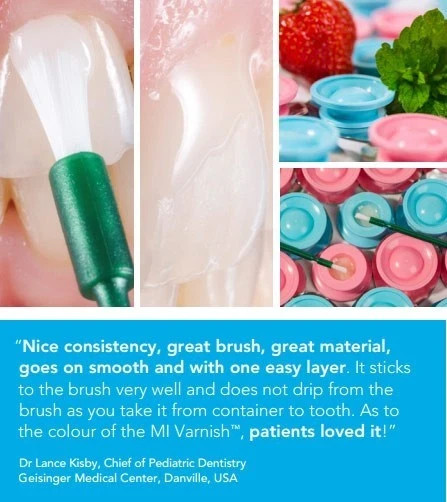 GC MI Varnish Sodium Fluoride Varnish RECALDENT 5 Single Units Strawberry Flavor