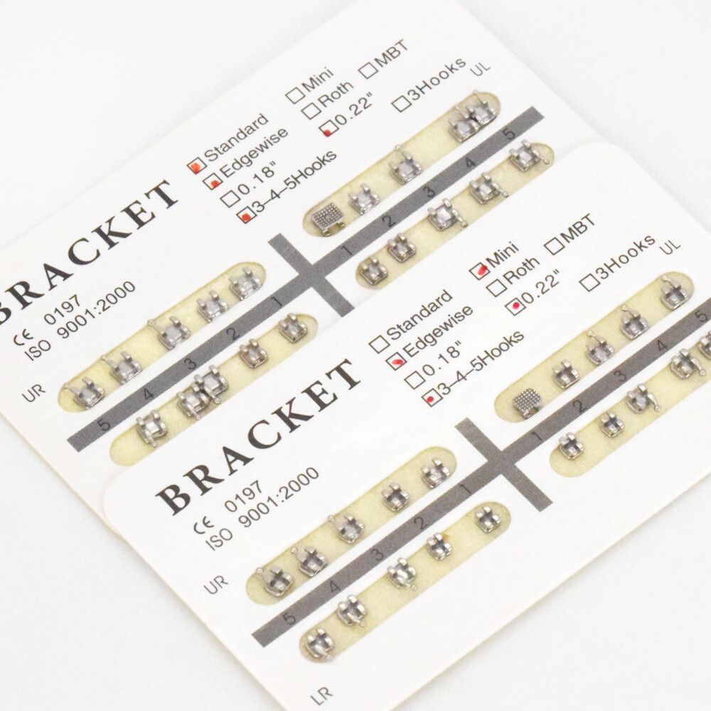 20 Pcs Dental Orthodontic Metal Brackets Braces No/3/345 Hook 018/022 Edgewise