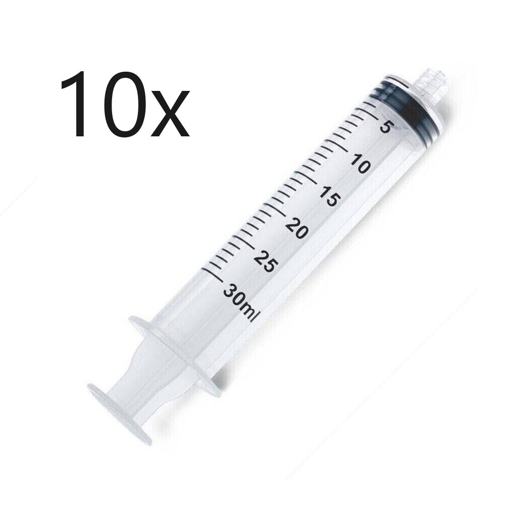 10x 30mL Syringe Luer Lock Screw-in Tip Liquid Medical Plastic Sterile 1oz/30cc