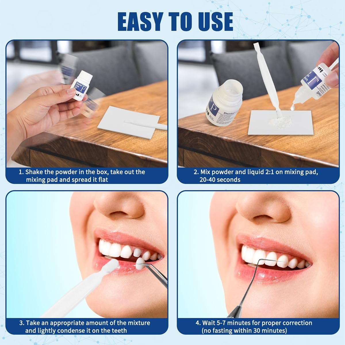 Zinc Oxide Eugenol Cement Dental Filling Kit Temporary Tooth Repair Tool