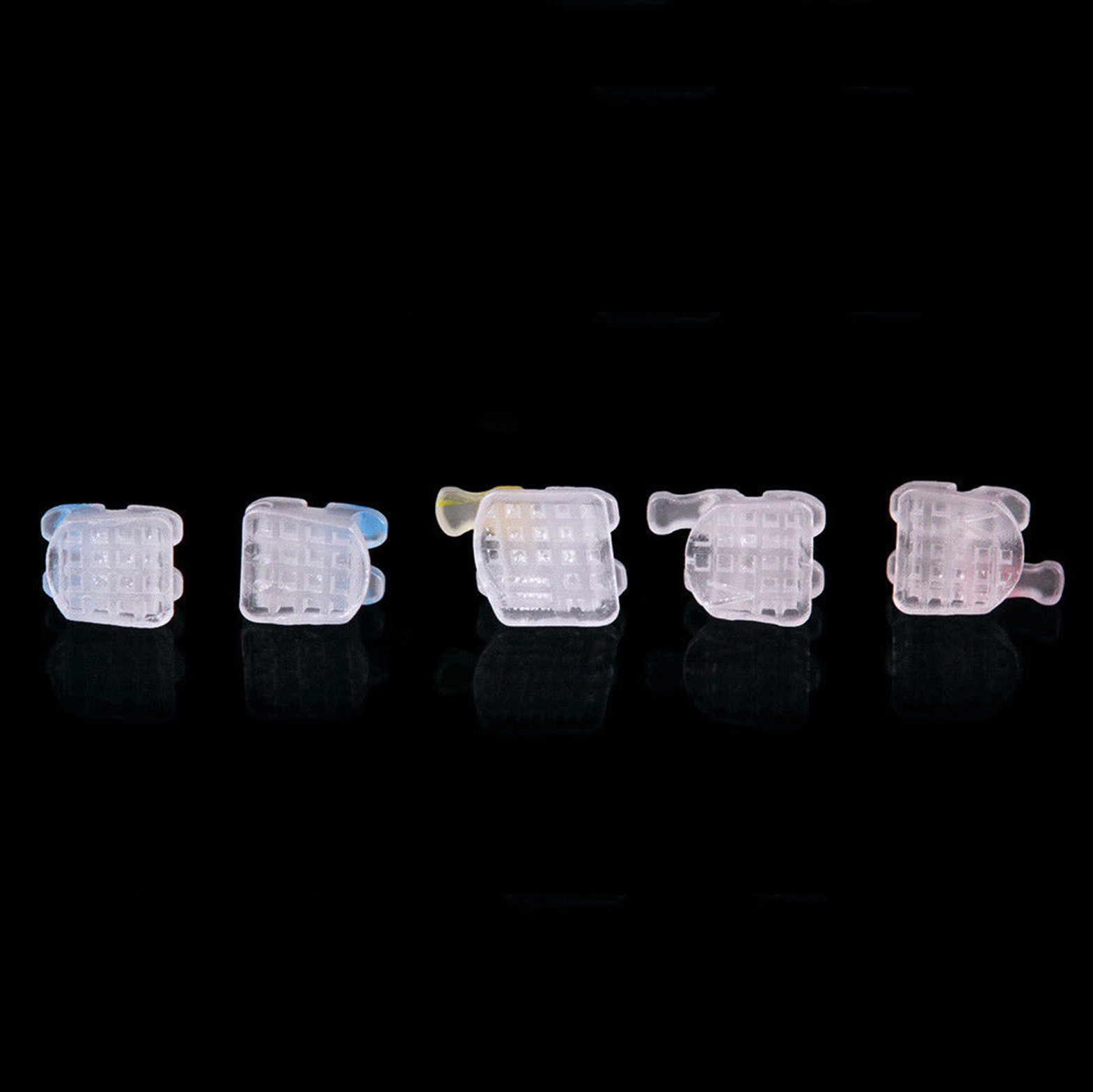 US 10 Pack Dental Ceramic Orthodontic Bracket Brace Roth 022 345 Hooks Mesh Base