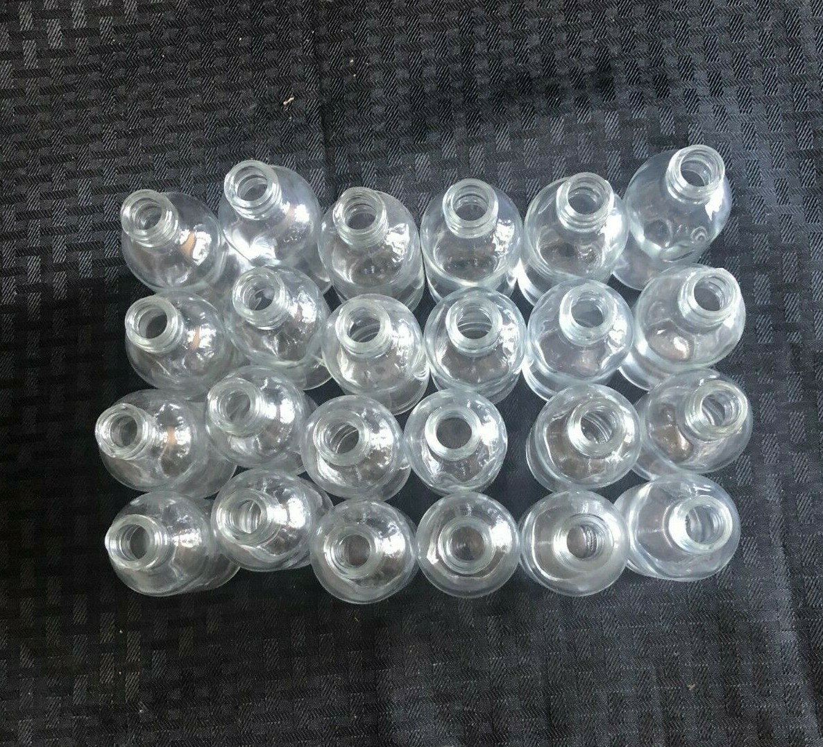 Lot of 24 Unbranded 2oz. Clear Boston Round Glass Bottle (No Cap), GLA-00809