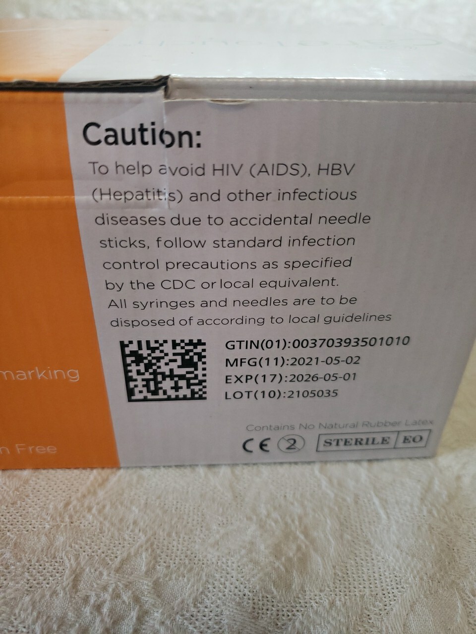 Box Of 100 1cc Syringe Without Needles Sterile Individual Wrapped Luer Slip