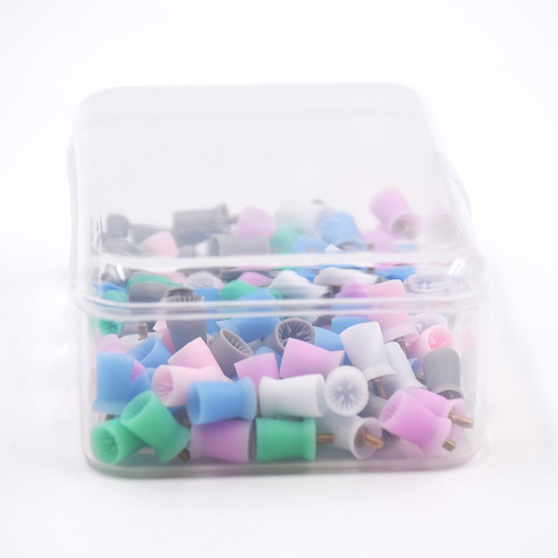 100Pcs/Box Dental 4 Webbed Screw On Type Rubber Polishing Cups Prophy Polisher
