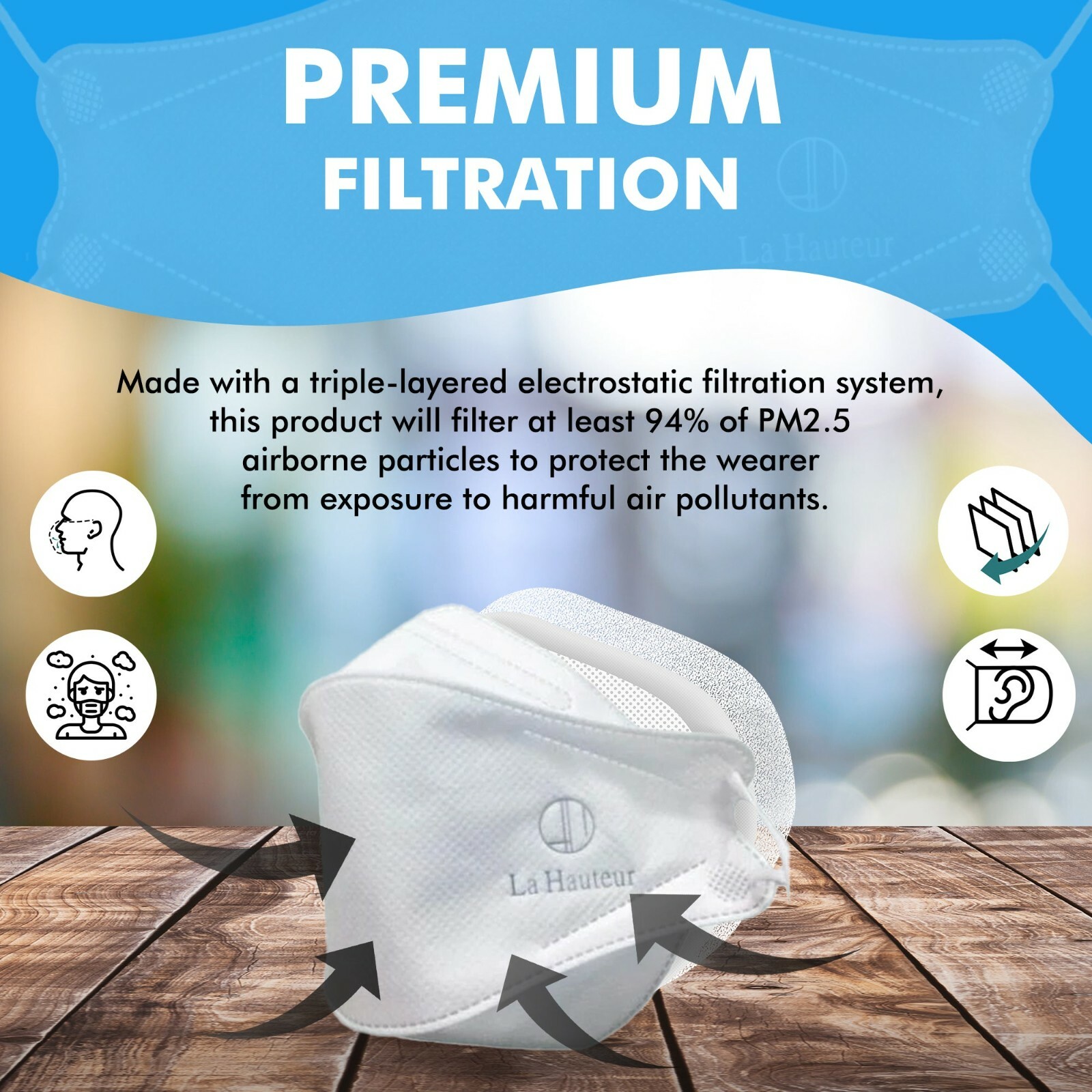 La Hauteur KF94 Korean Face Mask Made in Korea Medical Respirators Dust Covers