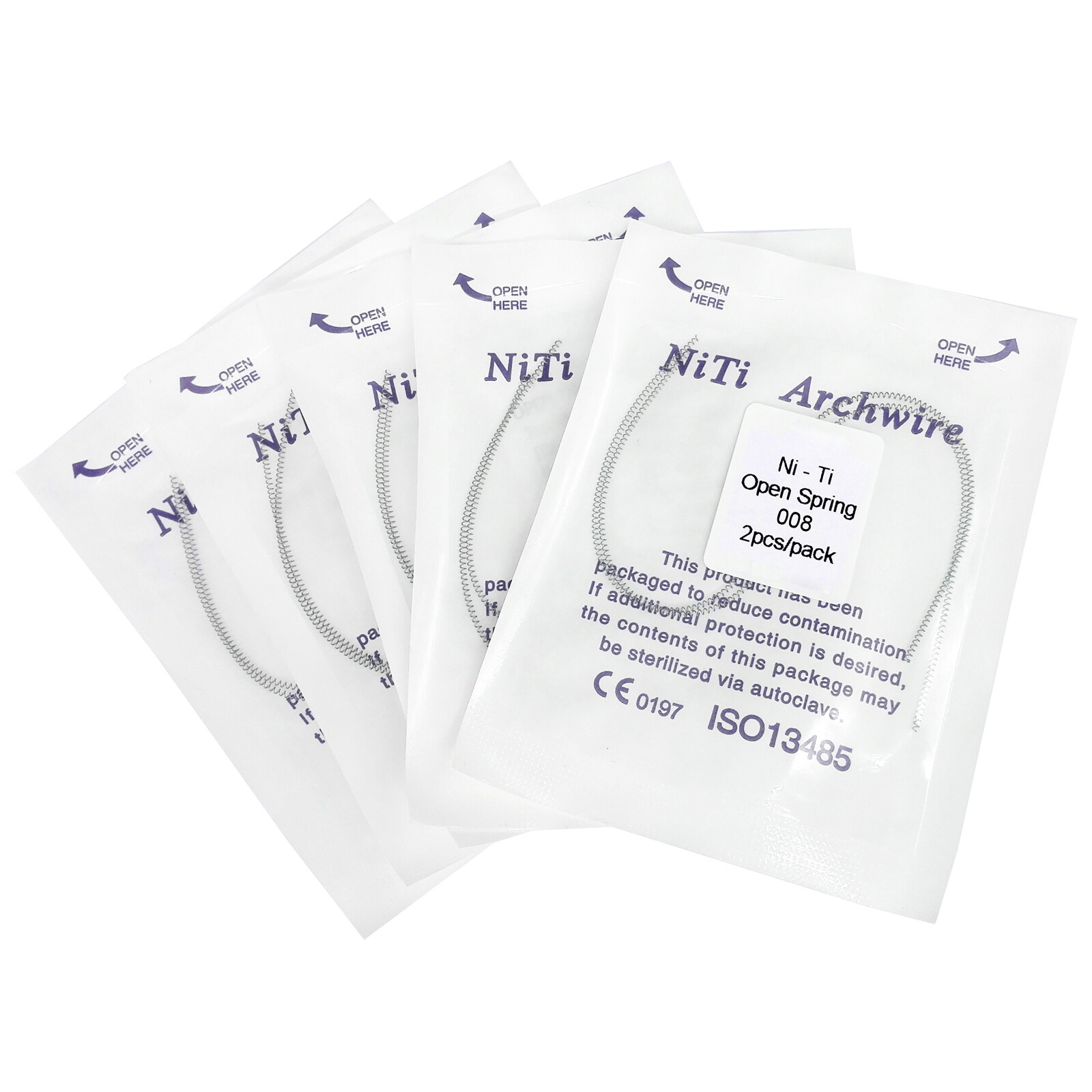 Dental Orthodontic Niti Open Coil Spring Arch Wires 010 012 180mm 2pcs/bag
