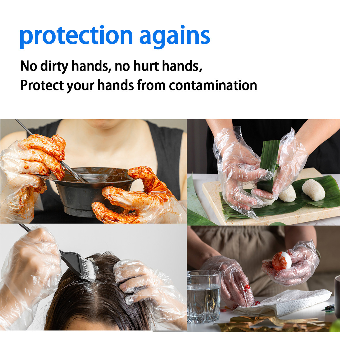 2000PCS Disposable TPE Gloves 10 Boxes Powder Free Latex Free Clear Food Service