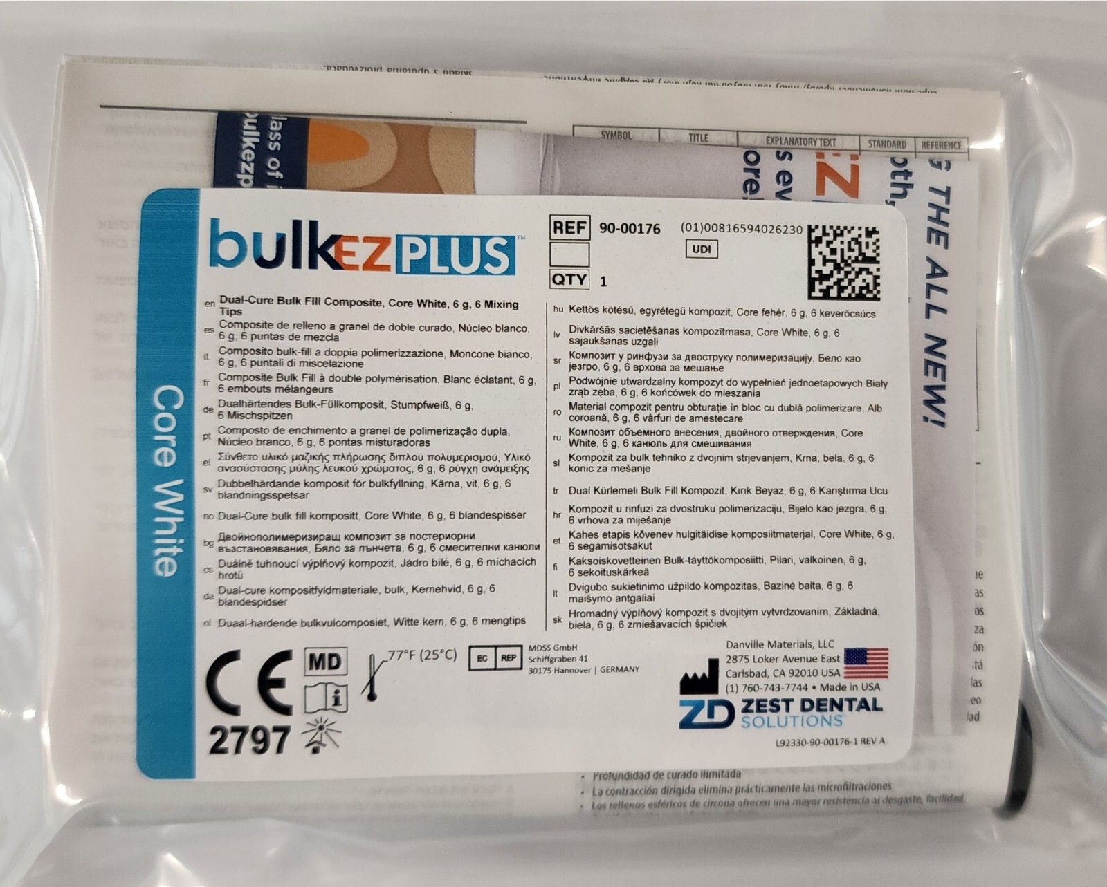 *1-Kit* BulkEZPlus Dual-Cure Bulk Fill Composite Core White Syringe 90-00176