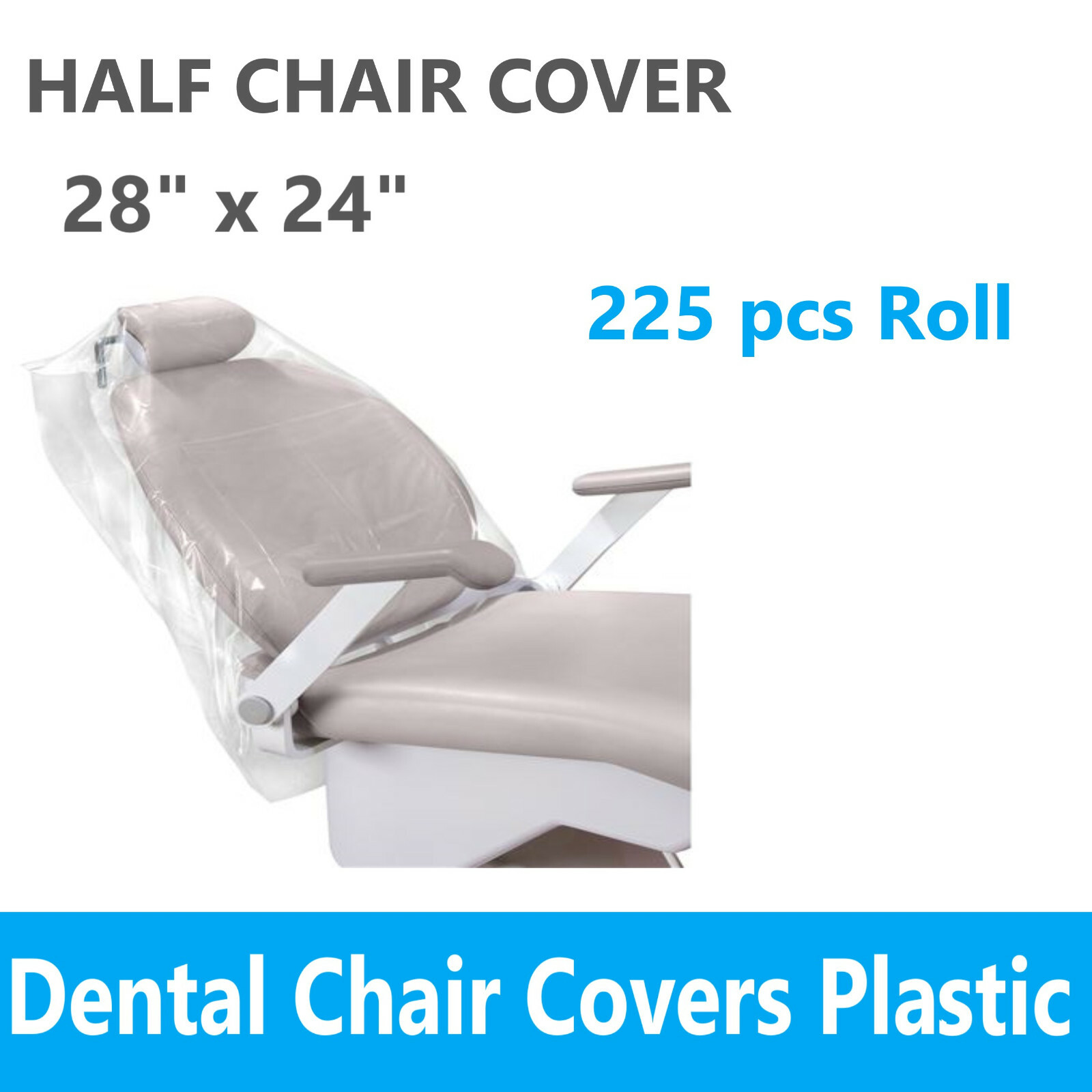 Premium DENTAL FULL Chair Cover Chair Sleeves or HALF Sleeves. Clear, 125 PCS