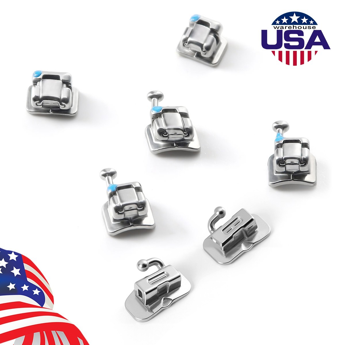 AZDENT Dental Orthodontic Self Ligating Braces Bracket Mini Roth.022 Hooks 345