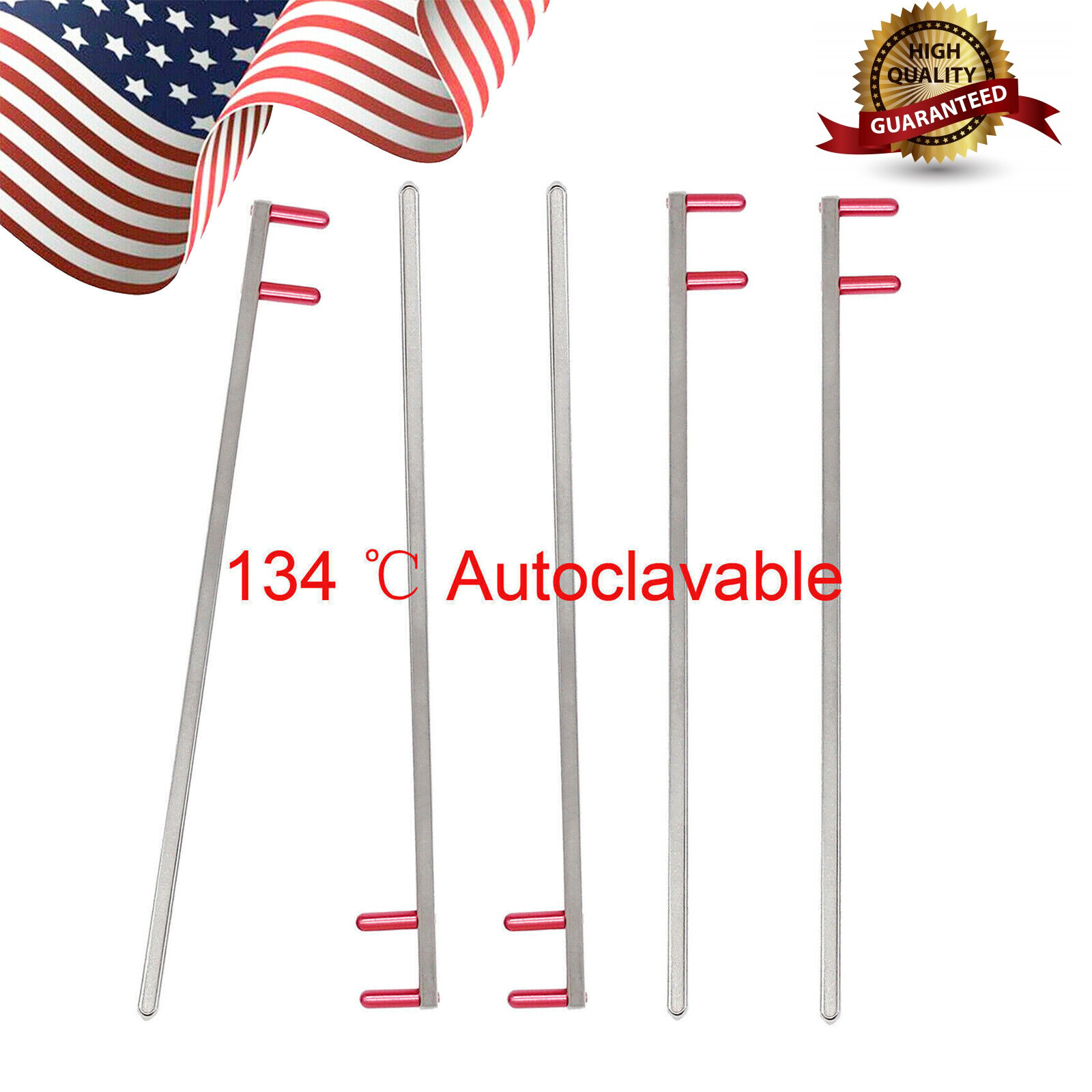 5Pcs USA Dental XCP X Ray Holder Bite Bitewing Indicator metal bar Arm Red 134 ℃