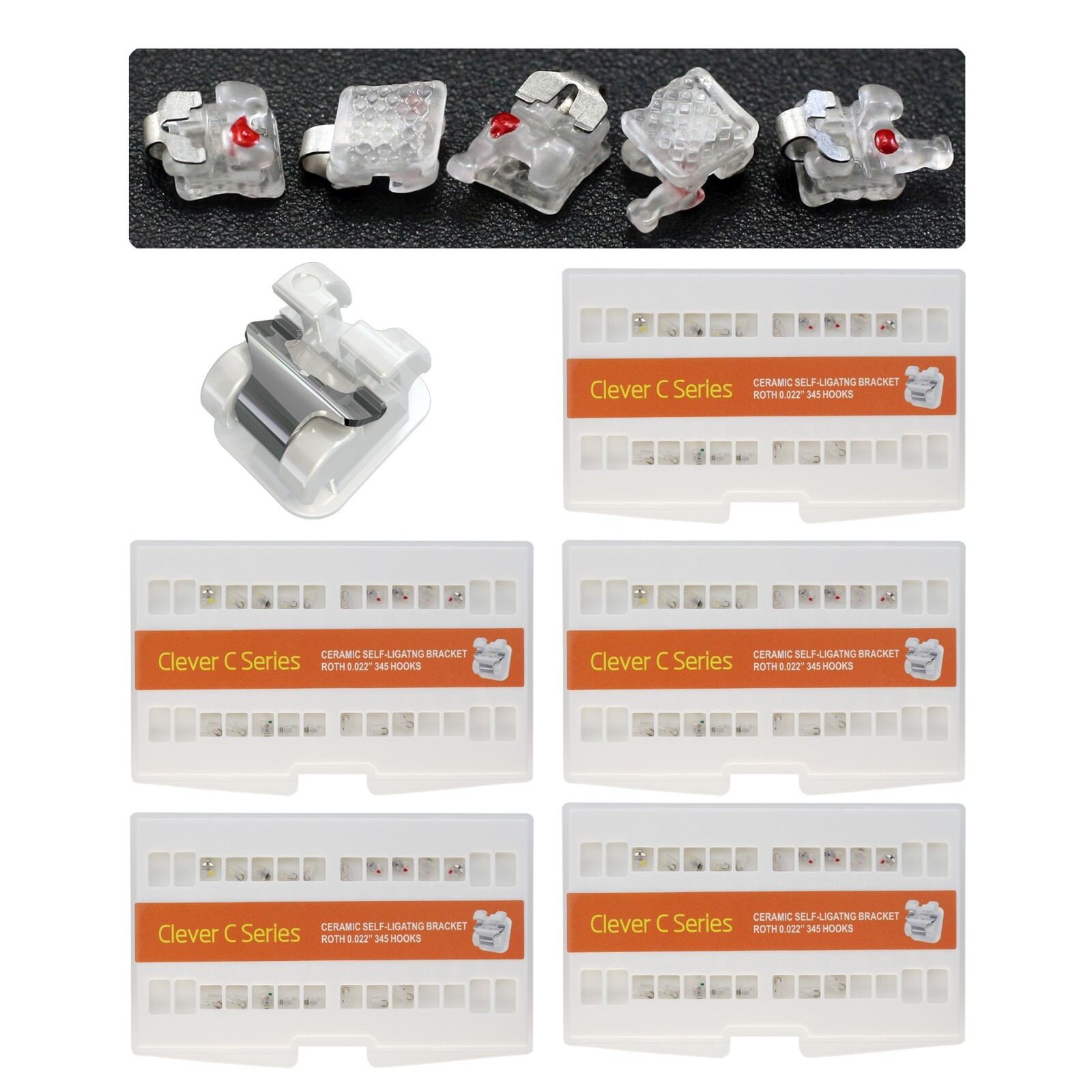 Orthodontic Bracket Self Ligating Ceramic Clear Aesthetic Interactive Roth 0.022