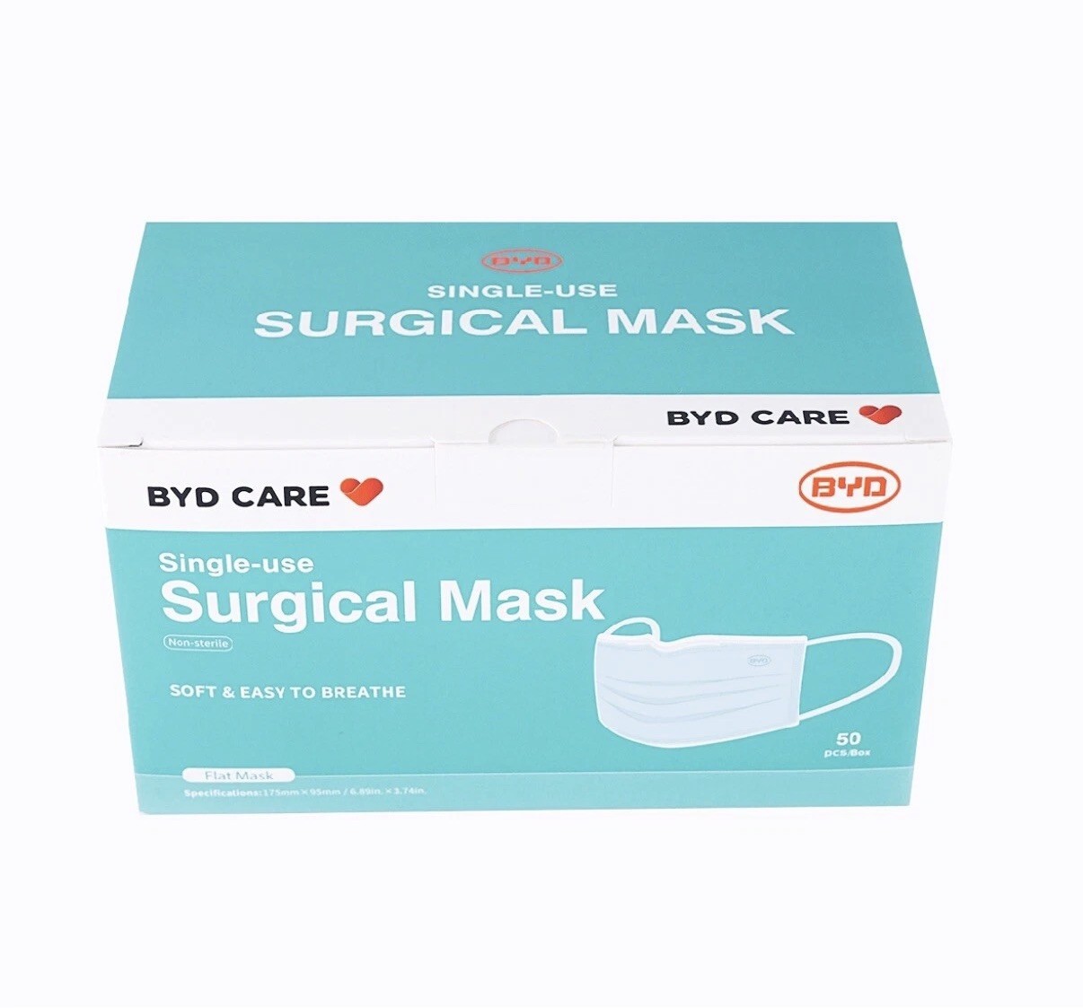 BYD CARE Expires 3/3/26 Surgical Masks, One-size, Blue Box 50 PCS Lvl 3 ⭐️⭐️⭐️