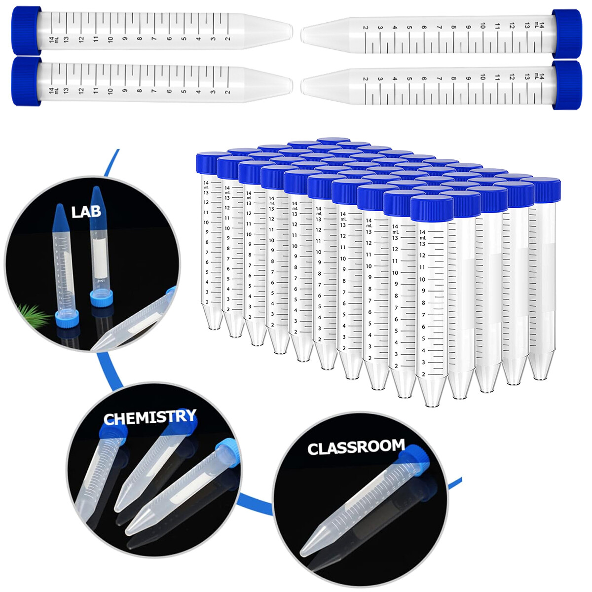 1500ps Polypropylene Centrifuge Tube Conical Bottom Plain, Bulk, Sterile – 15 mL