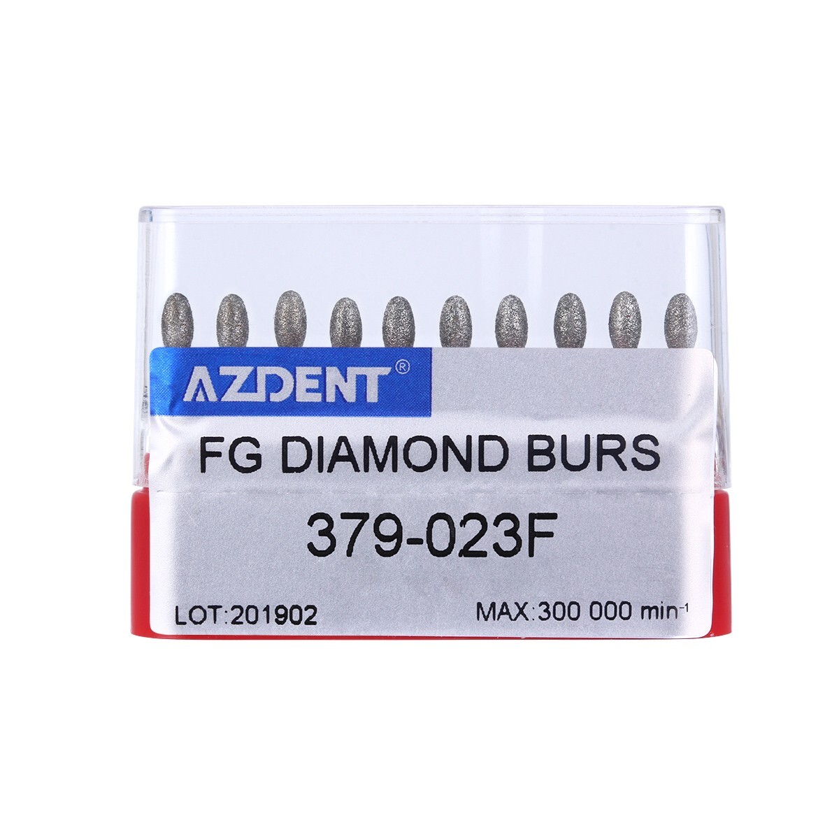Dental Diamond Burs FOOTBALL 379-023F FINE RED DEFEND Friction Grip 10Pcs/Pack