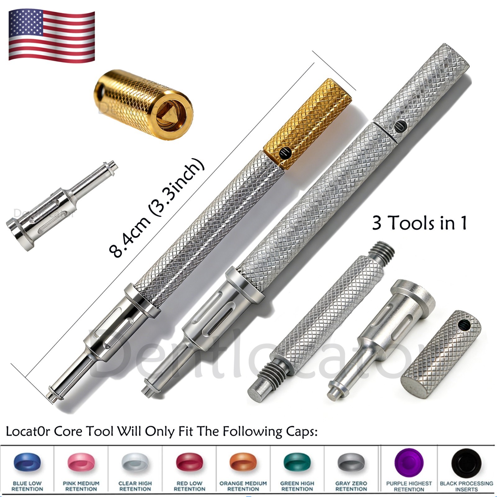 US Locator Abutment for Zimmer Screw-Vent 3.5 Titanium Abutment Male Cap Inserts