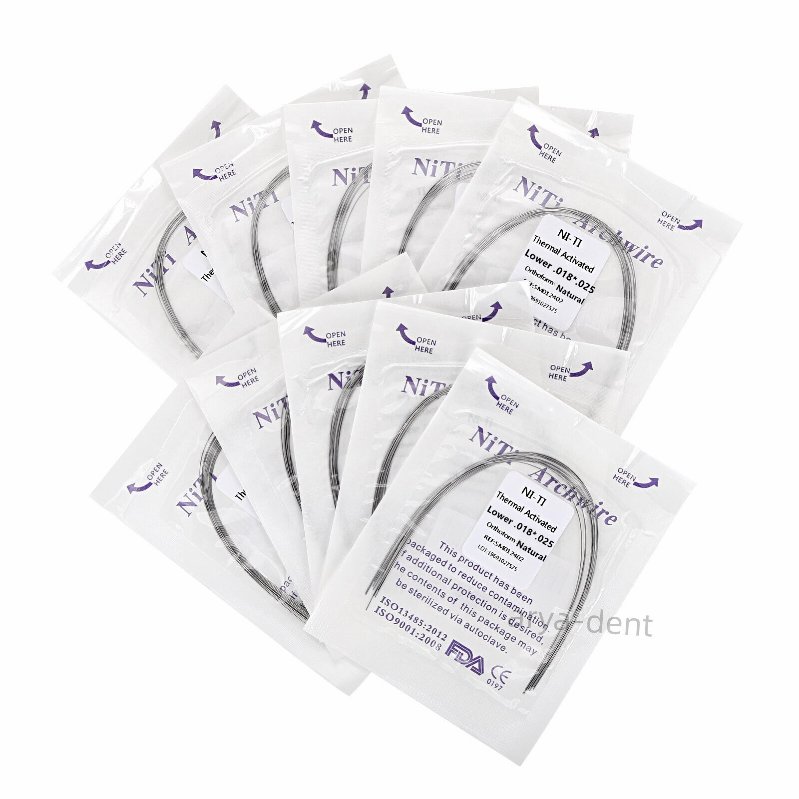 Dental Ortho Niti Ovoid Form Round Rectangular Arch Wire Thermal Activated Arcs