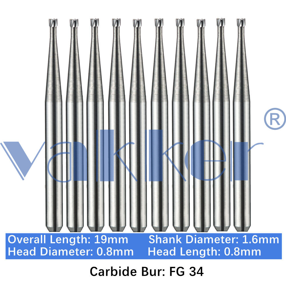 Vakker Dental Tungsten Carbide Burs for High Speed Handpiece FG Friction Grip