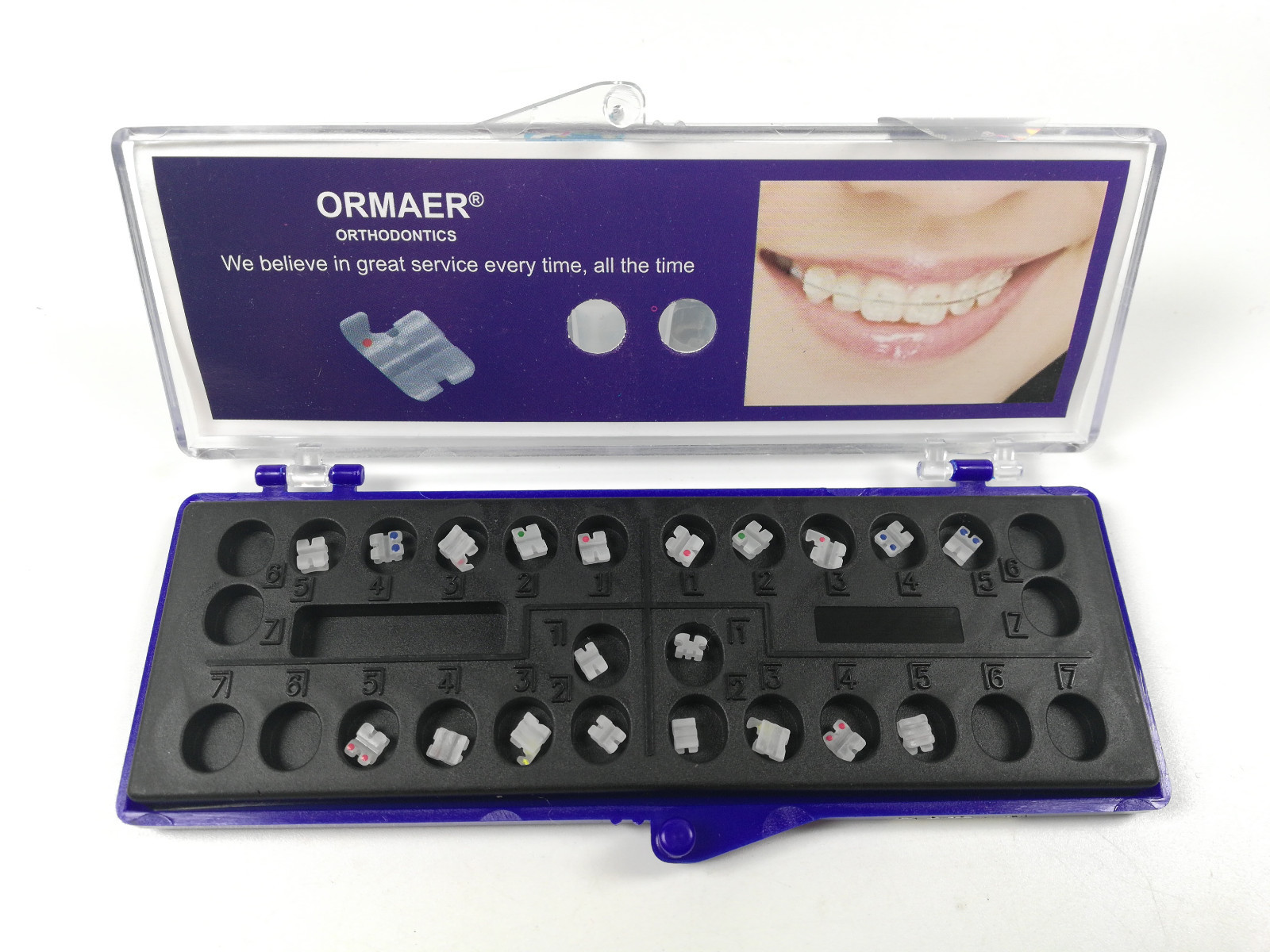 Dental ORMAER Orthodontic Ceramic Brackets Dental MBT Roth 022/018 3/345 Hooks
