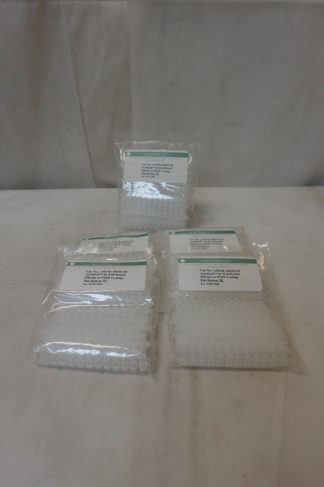 Lot of 5 – Arctic White ArctiSeal 96 Well Round Silicone Seal PTFE AWSM-1002RAM