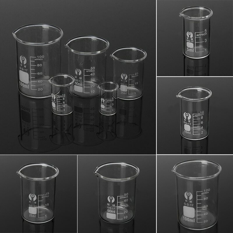 Glass Beaker Set 5-3000ml Borosilicate Glass Laboratory Measuring Glassware Scho