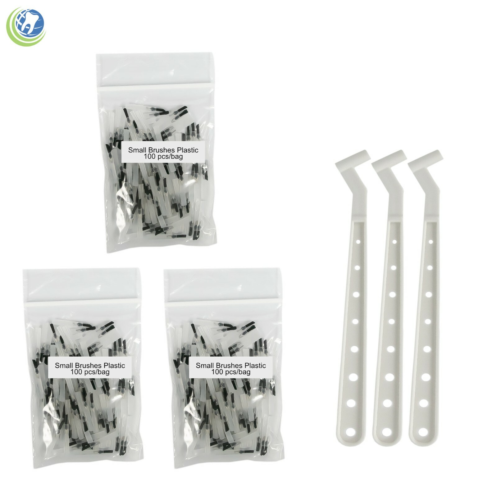 300 DENTAL DISPOSABLE BRUSH TIPS & 3 HANDLES COMPOSITE BONDING ETCHING VARNISH