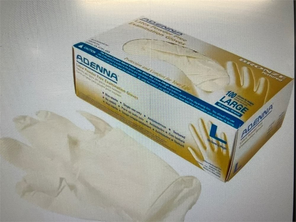Adenna Bronze BRZ646 5 mil Latex Powder Free Exam Gloves, Large 10 Boxes of 100