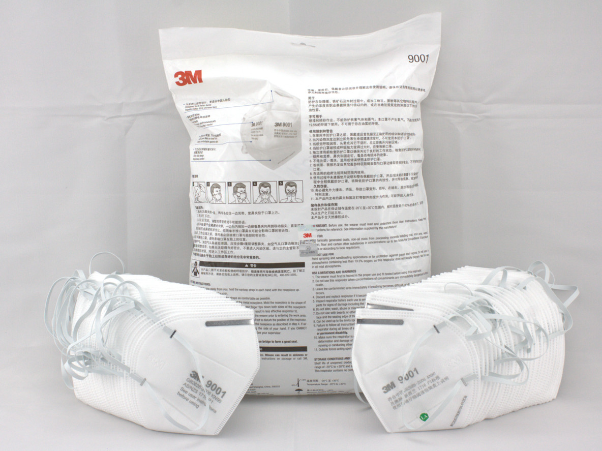 3M 9001 KN90 RESPIRATOR PROTECTIVE MASK GB2626-2006 STANDARD -Bag of 50pcs
