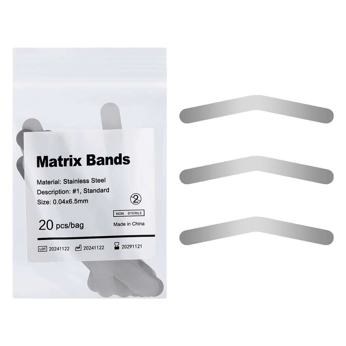 20pc/kit Dental universal Matrix Bands Tofflemire Stainless Steel band #1#2#3#13