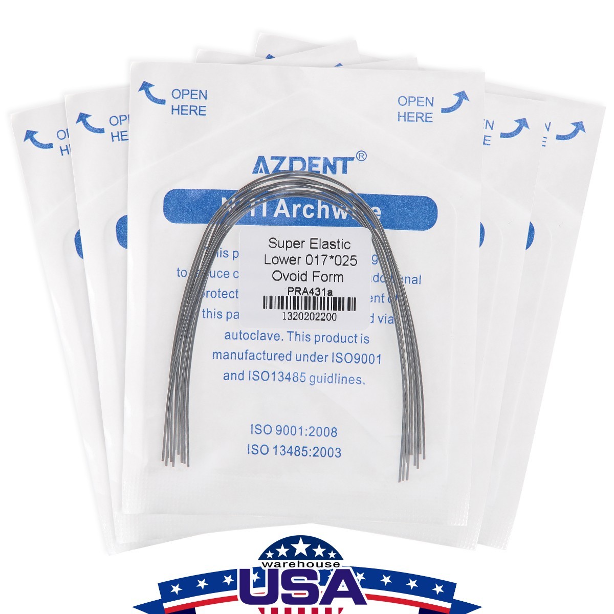 Dental Ortho Braces Super Elastic Niti Ovoid Form Rectangular Arch Wires Rectang