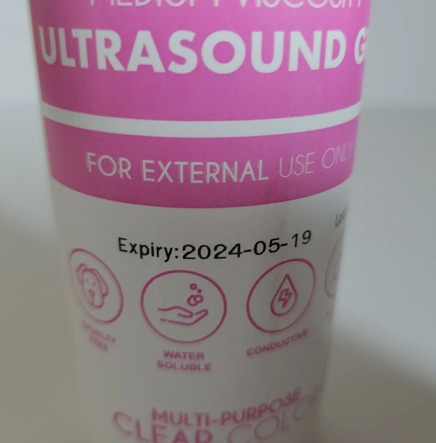 RED Medium Viscosity Ultrasound Gel Clear Color Bottles 250ml