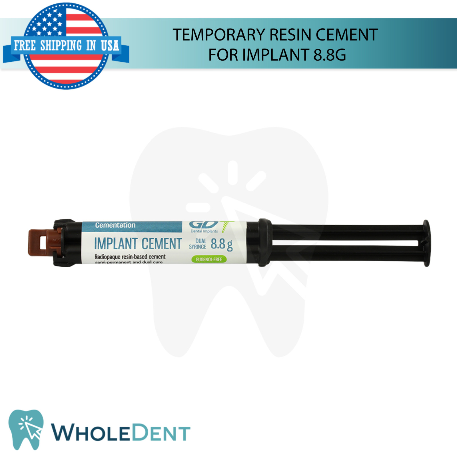 GDT Dental Non Eugenol Temporary Resin Cement For Im plant Retained Crown 8.8gr