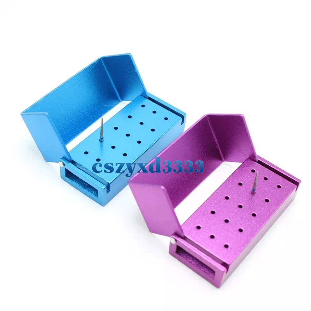Dental Bur Holder Block Disinfection Box 10/15/16/24/30/56/100/142/152 Holes