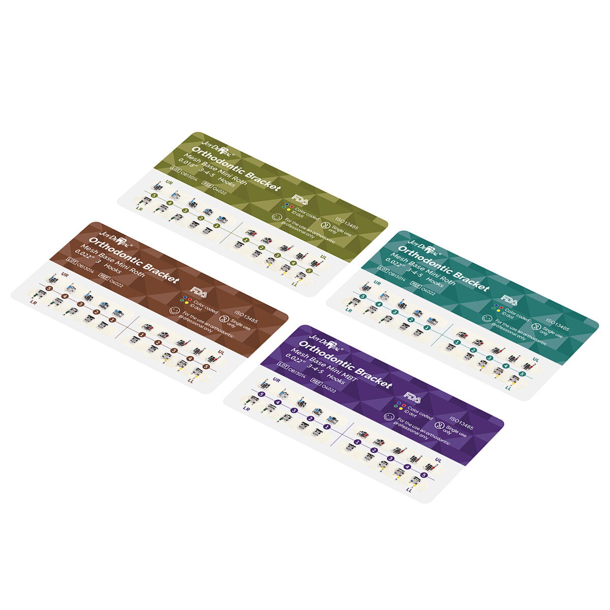 Dental Orthodontic Brackets Braces Mesh Base Mini Roth/MBT 018/022 Hooks 3/345