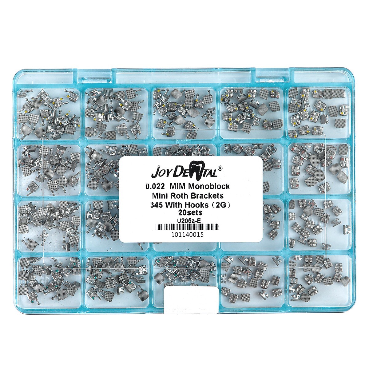 AZDENT Dental Orthodontic MIM Monoblock Brackets Braces Mini Roth/MBT 345 Hooks