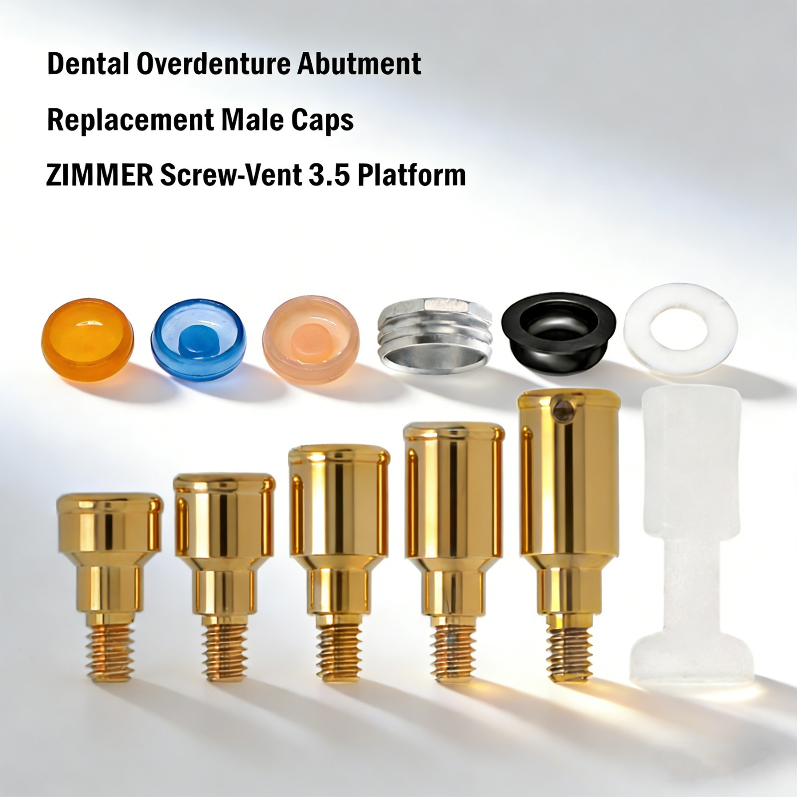 US Locator Abutment for Zimmer Screw-Vent 3.5 Titanium Abutment Male Cap Inserts