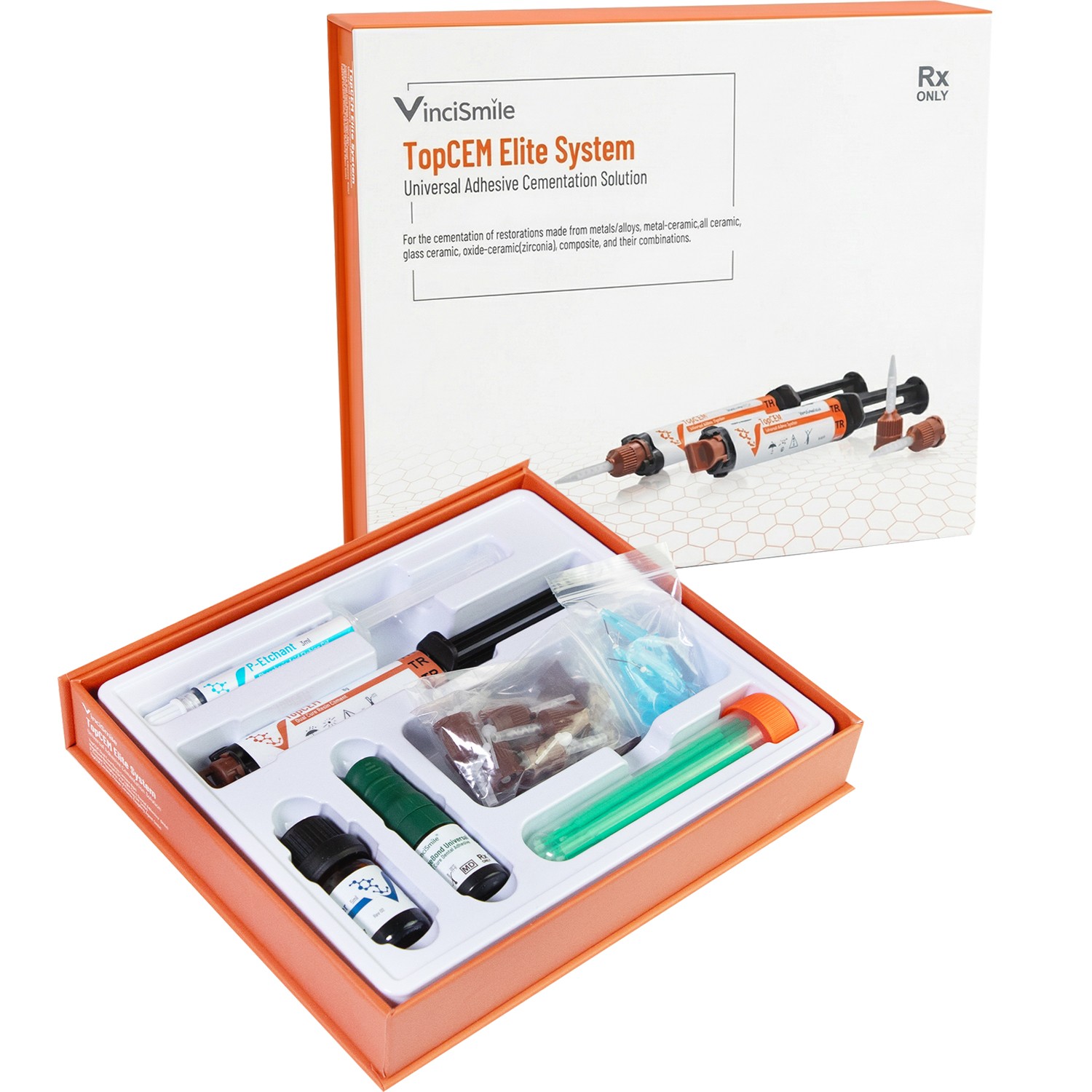 TopCEM Elite System Cement KIT TR Shade: Etchant, Primer, Adhesive, Resin Cement