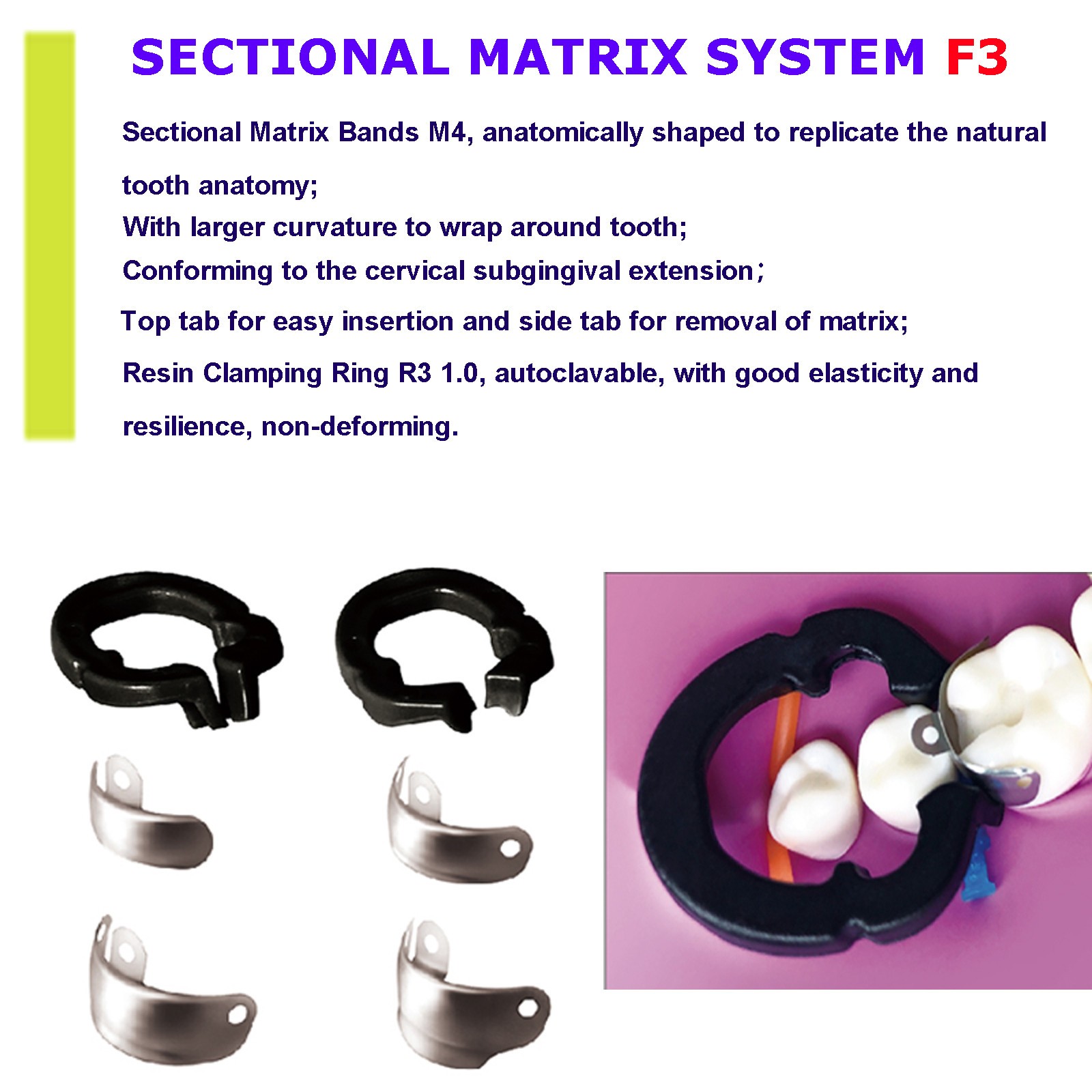 Dental Sectional Matrix Bands System Metal Refill Clamp Rings Garrison Palodent