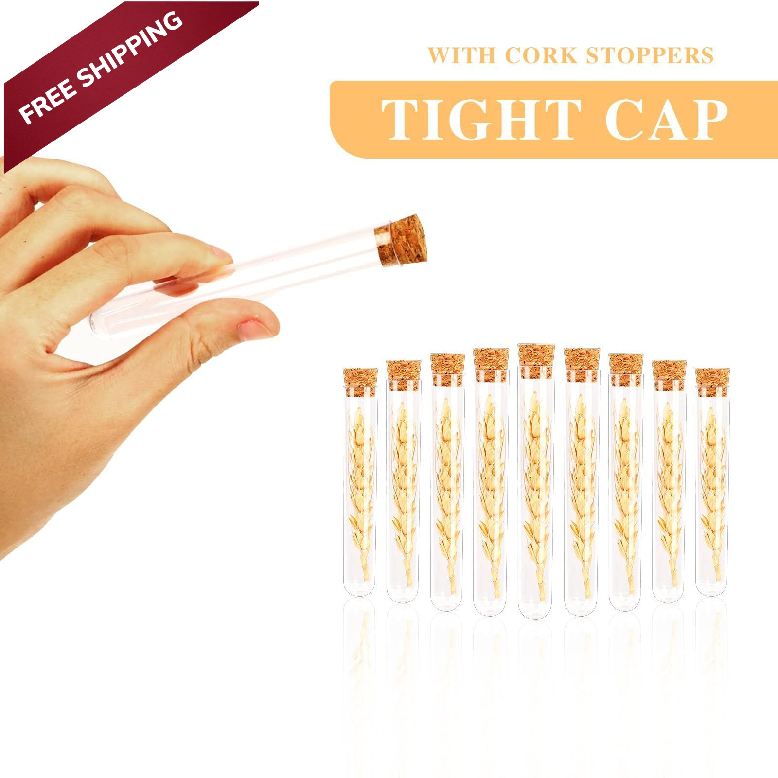 15x100mm (15ml) Plastic Test Tubes with Lids, Clear Vials Seal 15 Pcs