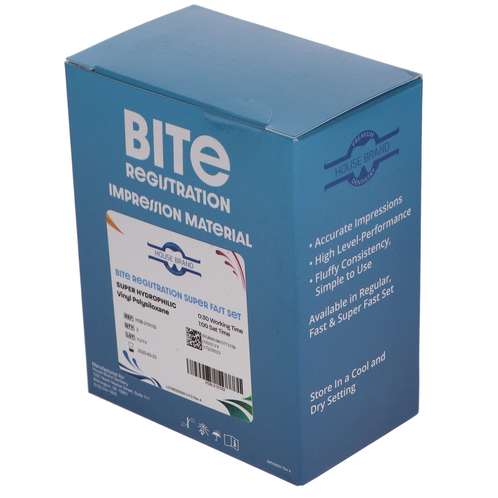 House Brand Dentistry 210102 Bite Registration Material Super Fast Set Set 2/Pk