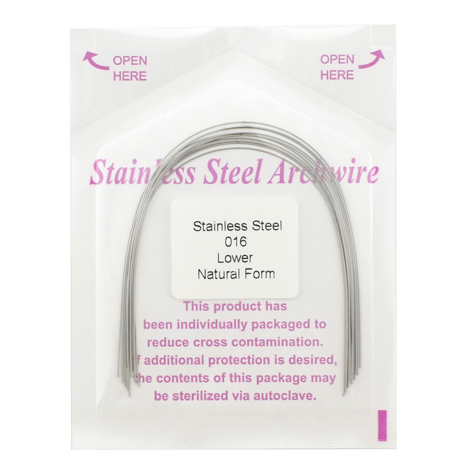 100pcs Orthodontic Archwire Stainless Steel Brace Wires Natural Round Rectanglar