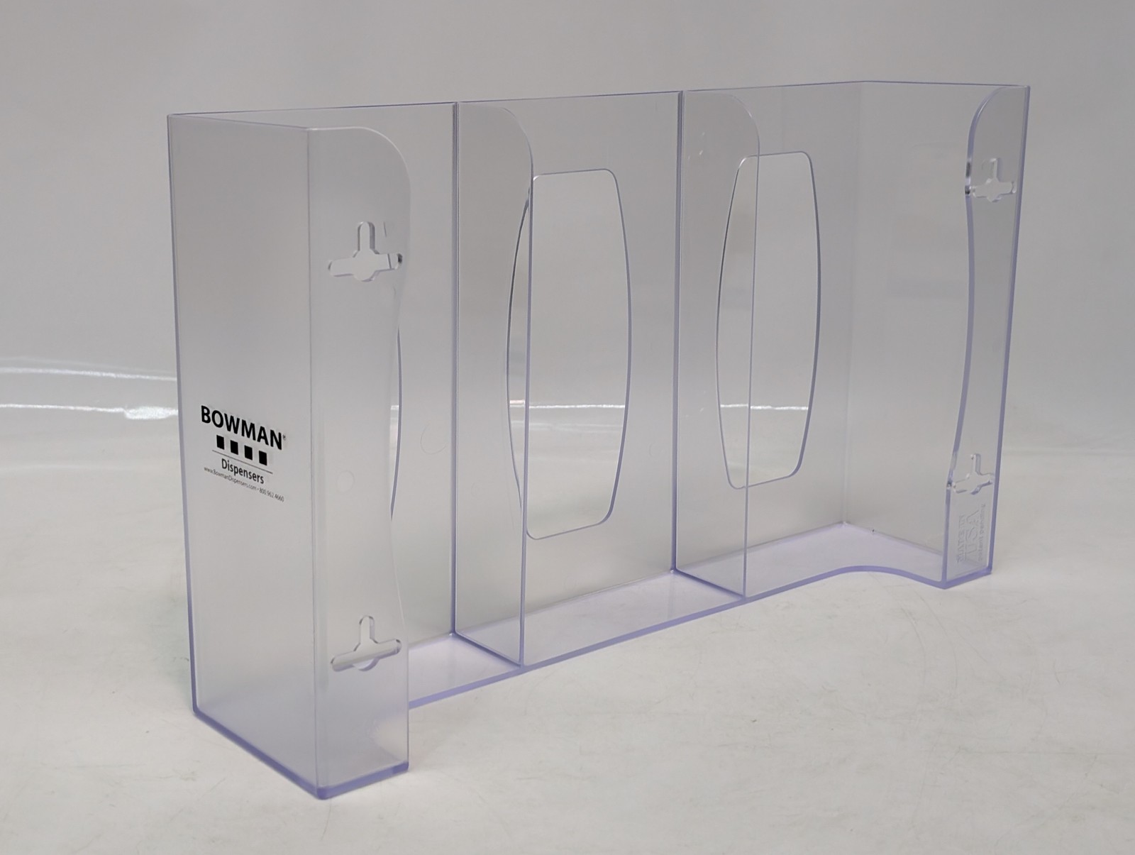 Bowman Triple Glove Box Dispenser GL300-1214 Wall Mount Holder Clear