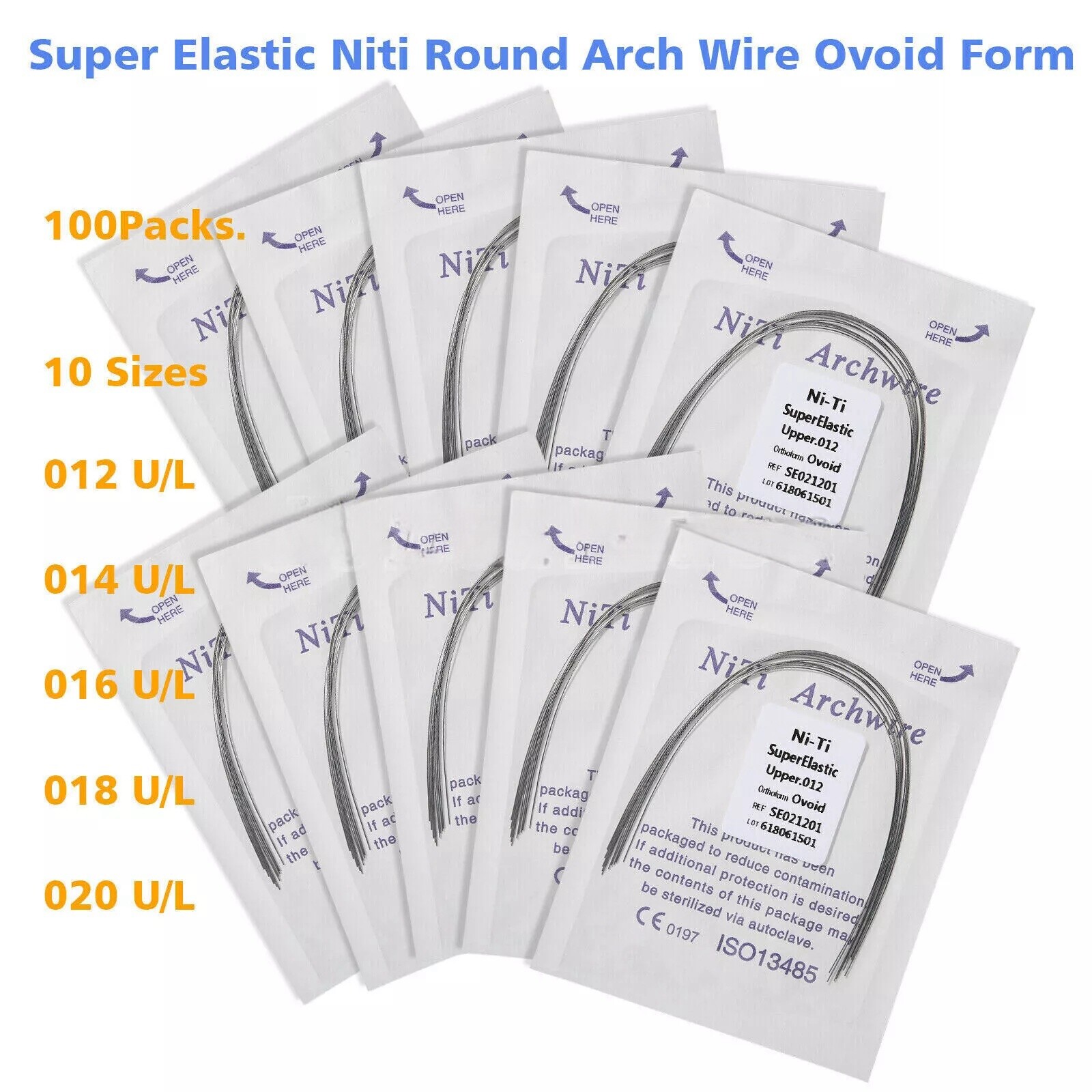 1-200 Packs dental orthodontic super elastic niti round arch wire Upper/Lower MX